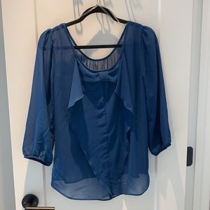A. Byer Chic Sheer top with back bow detai